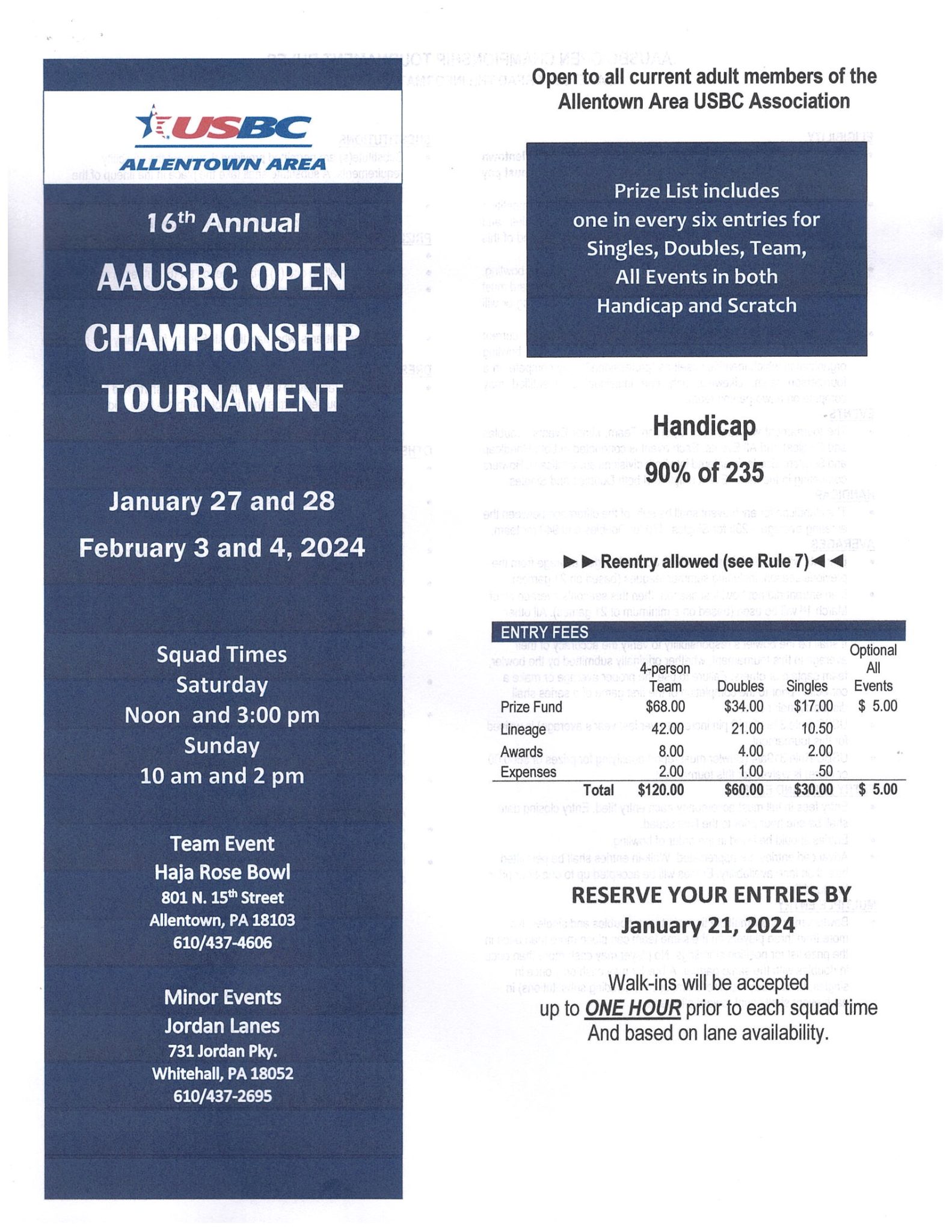 16th Annual AAUSBC Open Championship Tournament @ The New Jordan Lanes